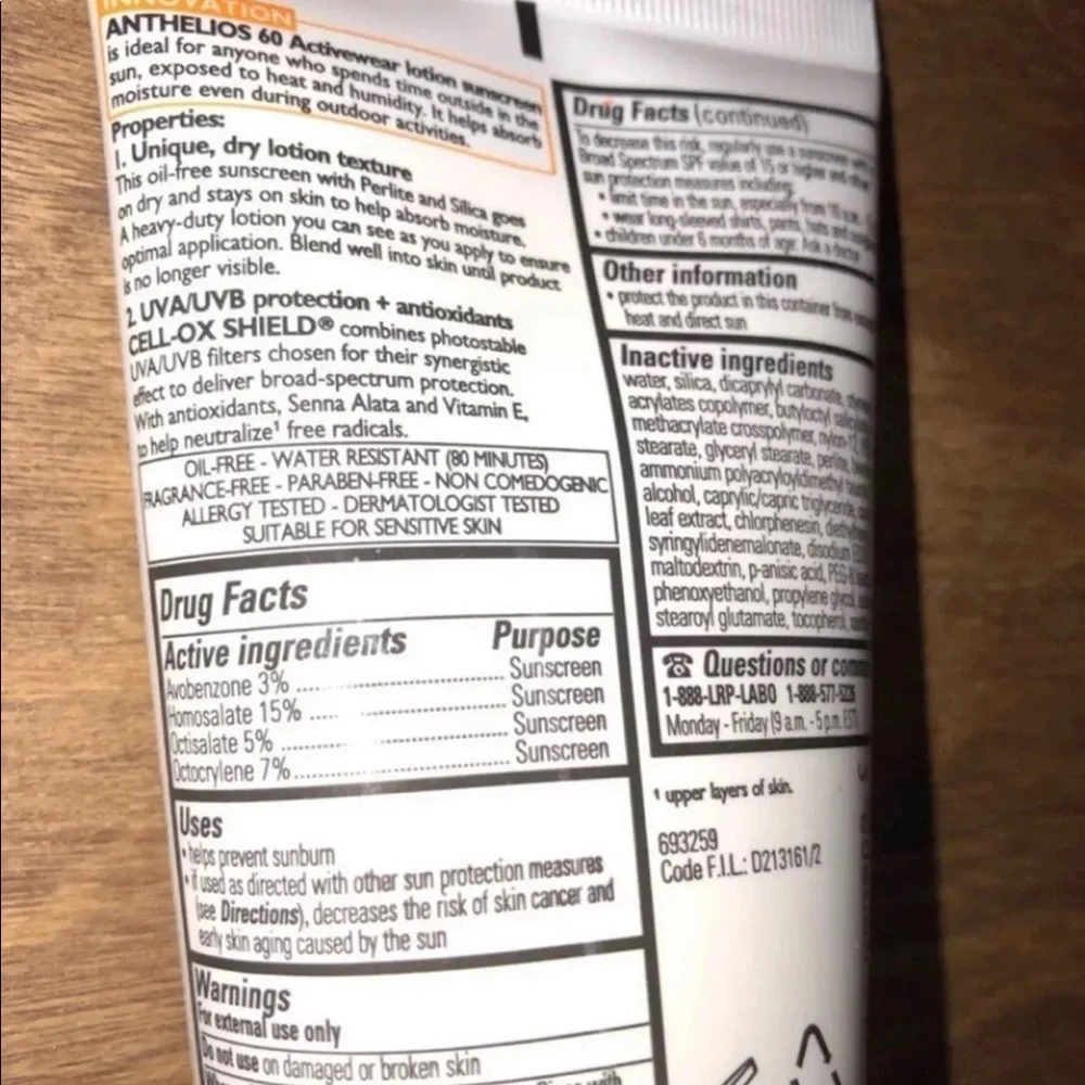 La Roche Posay spf 60 active wear sunscreen